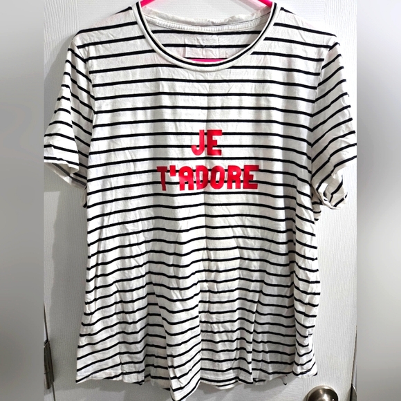 Banana Republic Je T'adore Supima Cotton Tee XL stripes - Picture 1 of 4